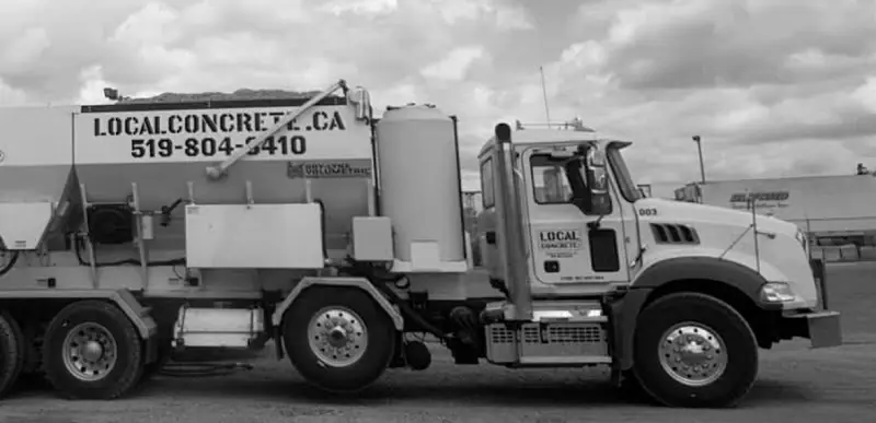 Local Concrete volumetric mixer truck number 003 at the yard
